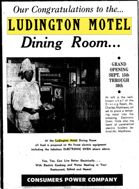 Ludington Motel - Sept 1958 Ad